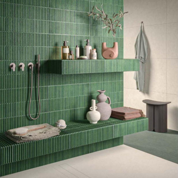Faience verte - Homey Stripes green glossy