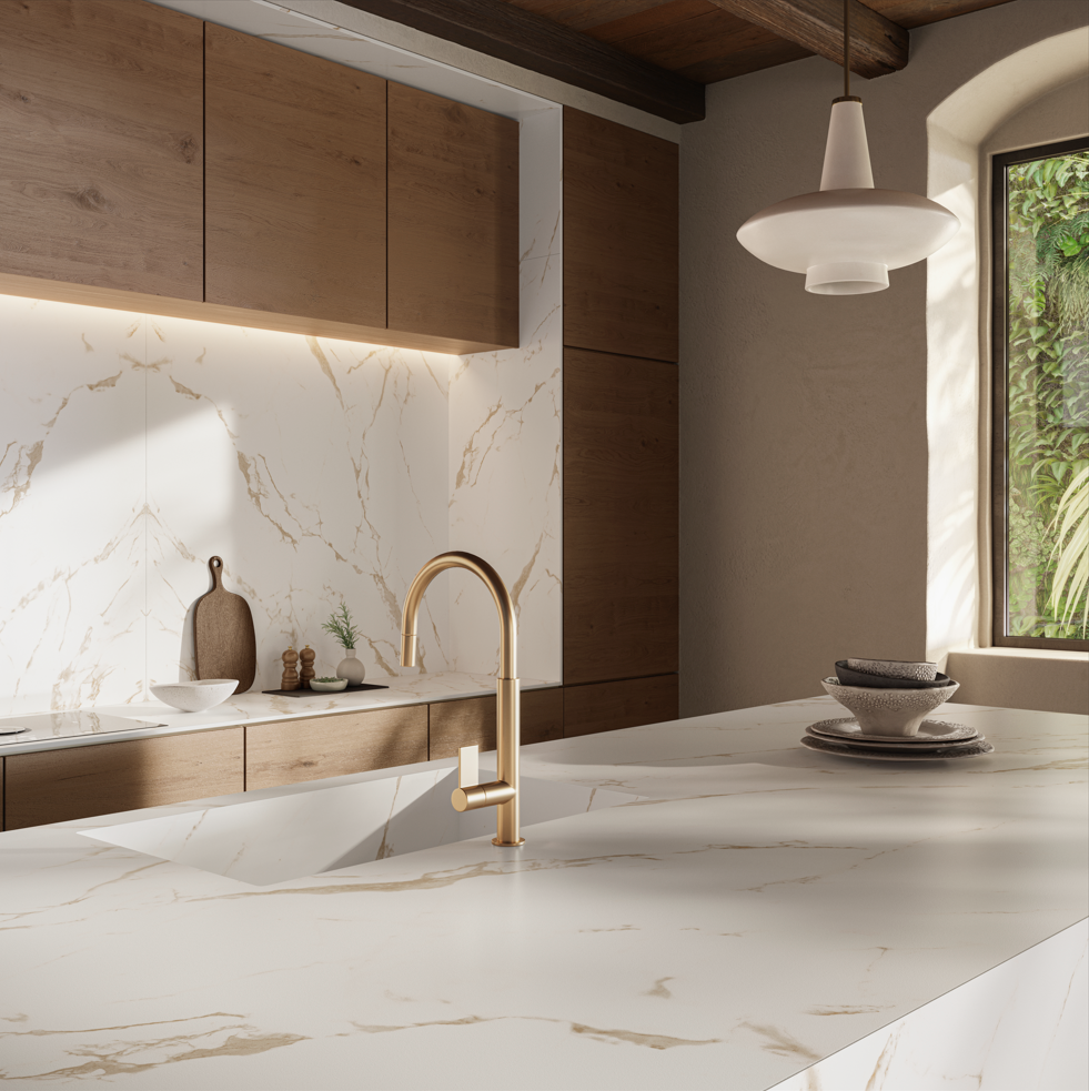 Carrelage Effet Marbre - Marmoker Statuario Oro