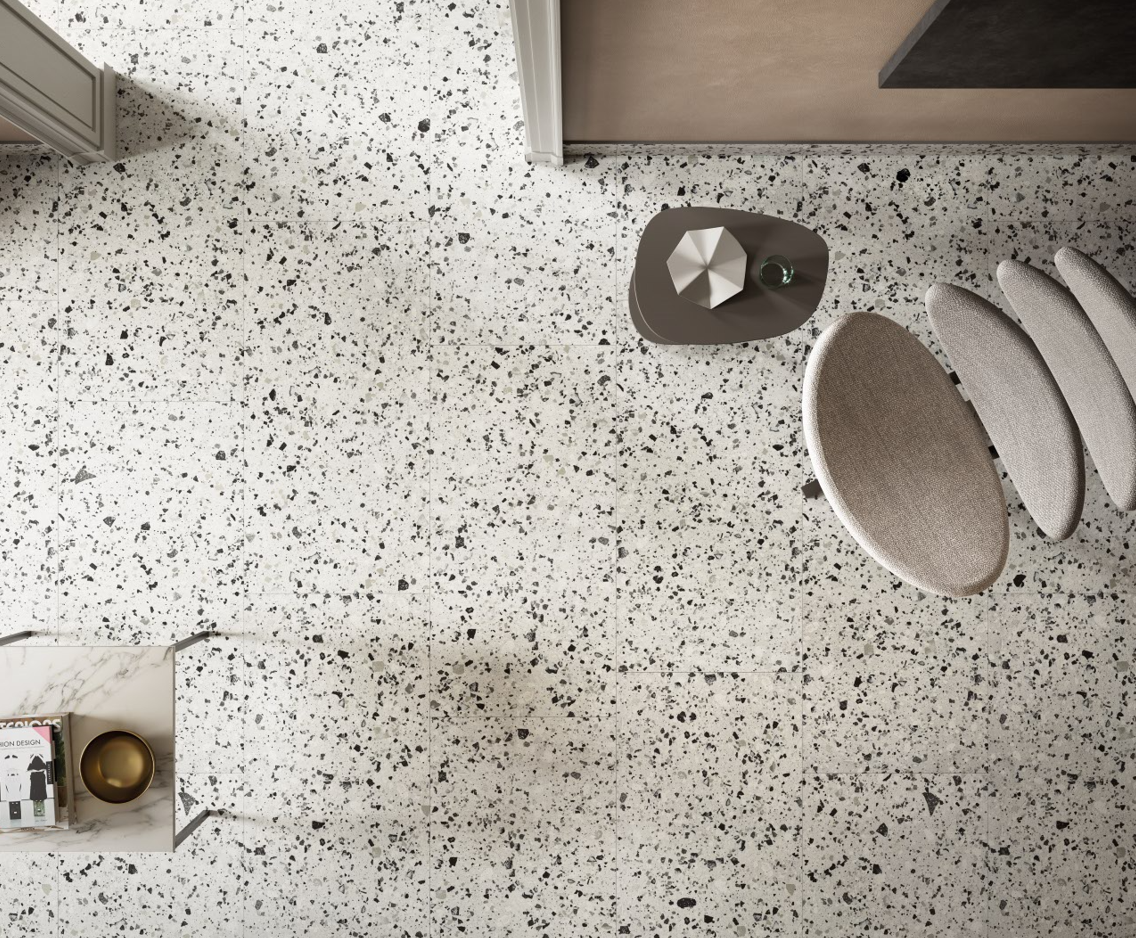 Carrelage Effet Terrazzo - Venice silver