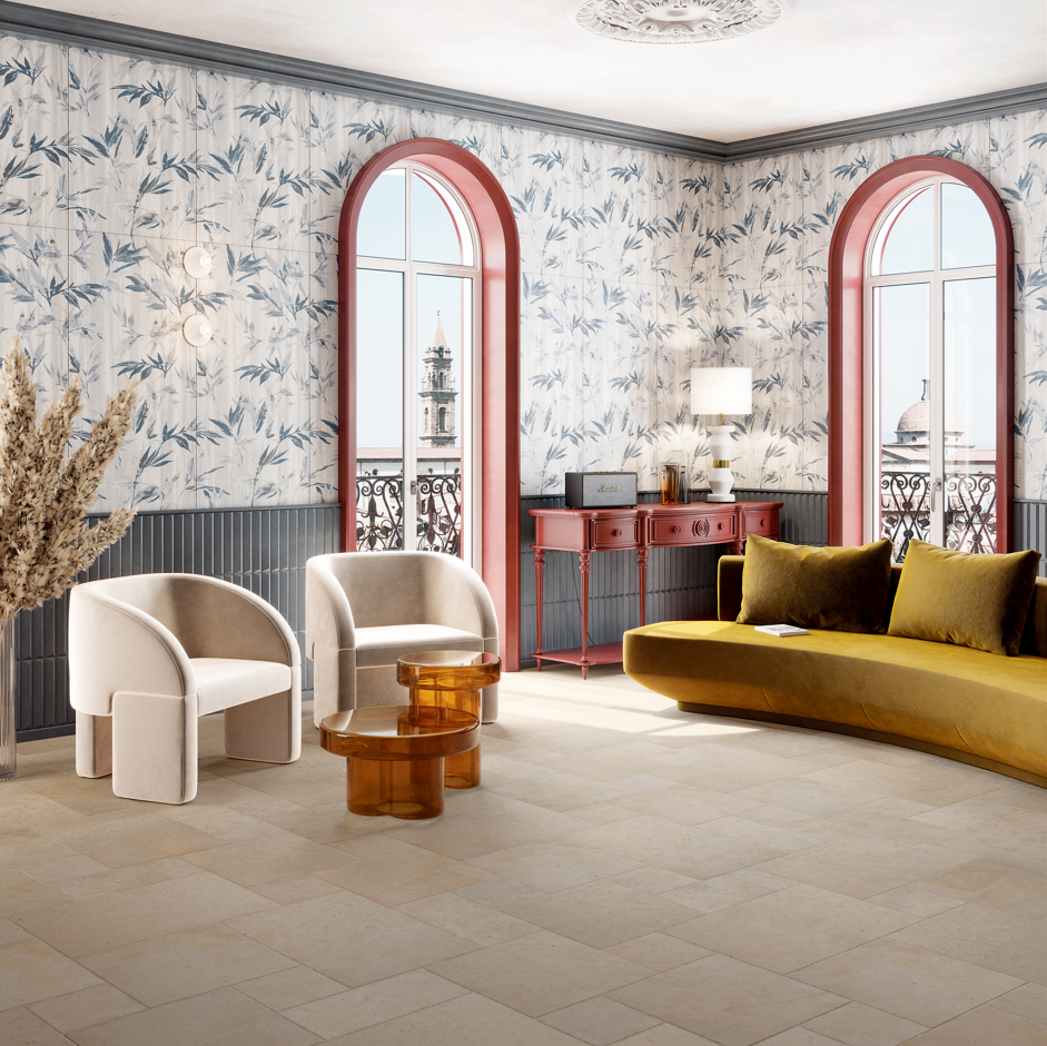 Carrelage Effet Pierre Travertin - In Falda Marmo primavera