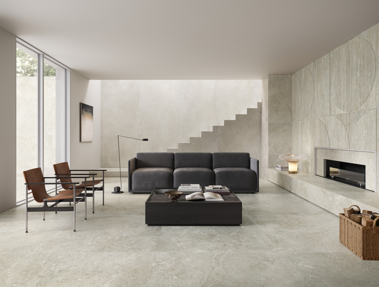 Carrelage Effet Travertin - I TRAVERTINI Grigio cross cut