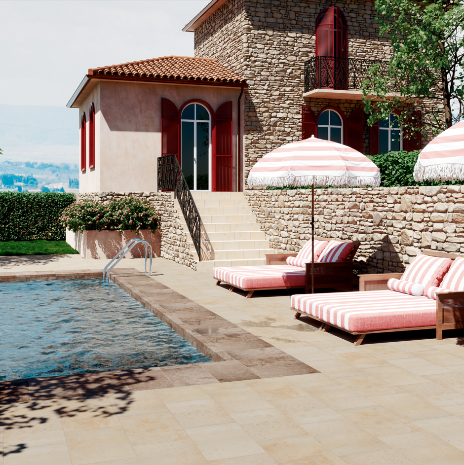 Carrelage Effet Pierre Travertin - In Falda Marmo primavera