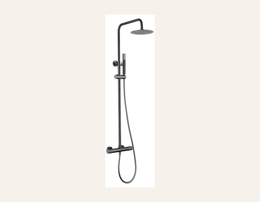Ensemble de douche Thermostatique - Line Black Gun Metal