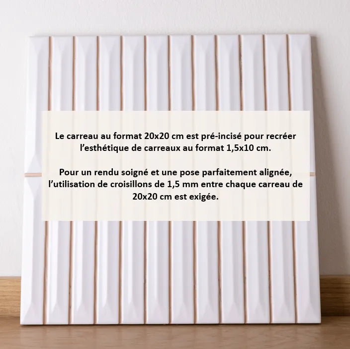 Faïence relief - Row White Brillo