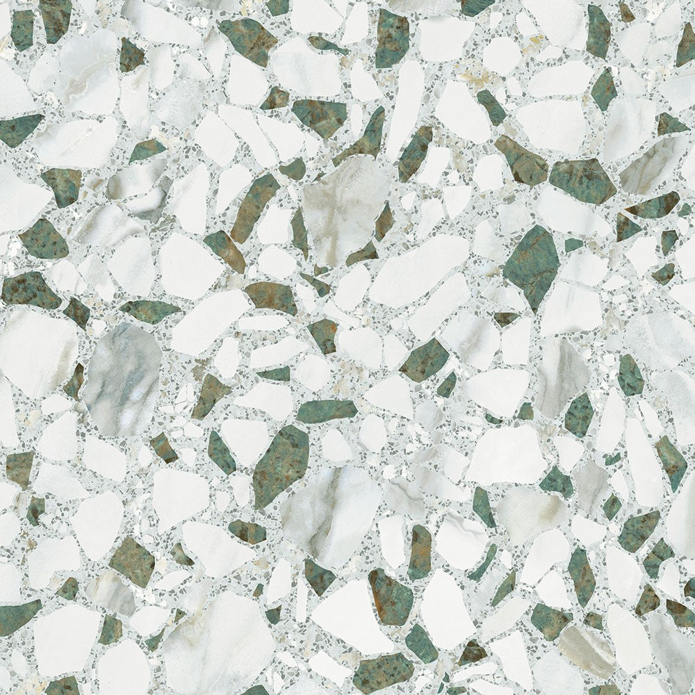 Carrelage effet marbre terrazzo vert - Charm Expérience Charm Green
