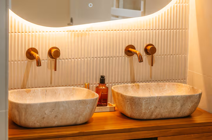 Faience blanche - Homey Stripes white mat