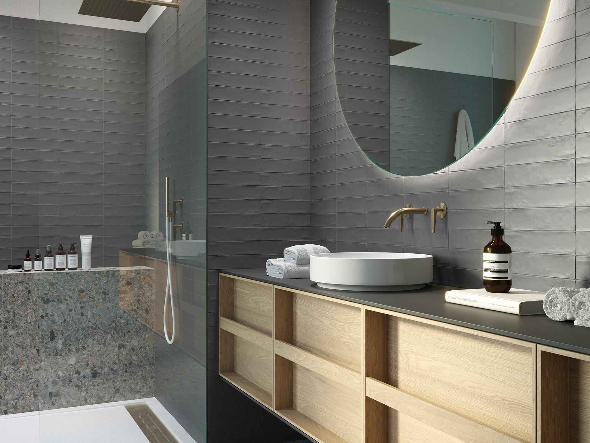 Carrelage Effet Zellige Mat - Provence Gris beton