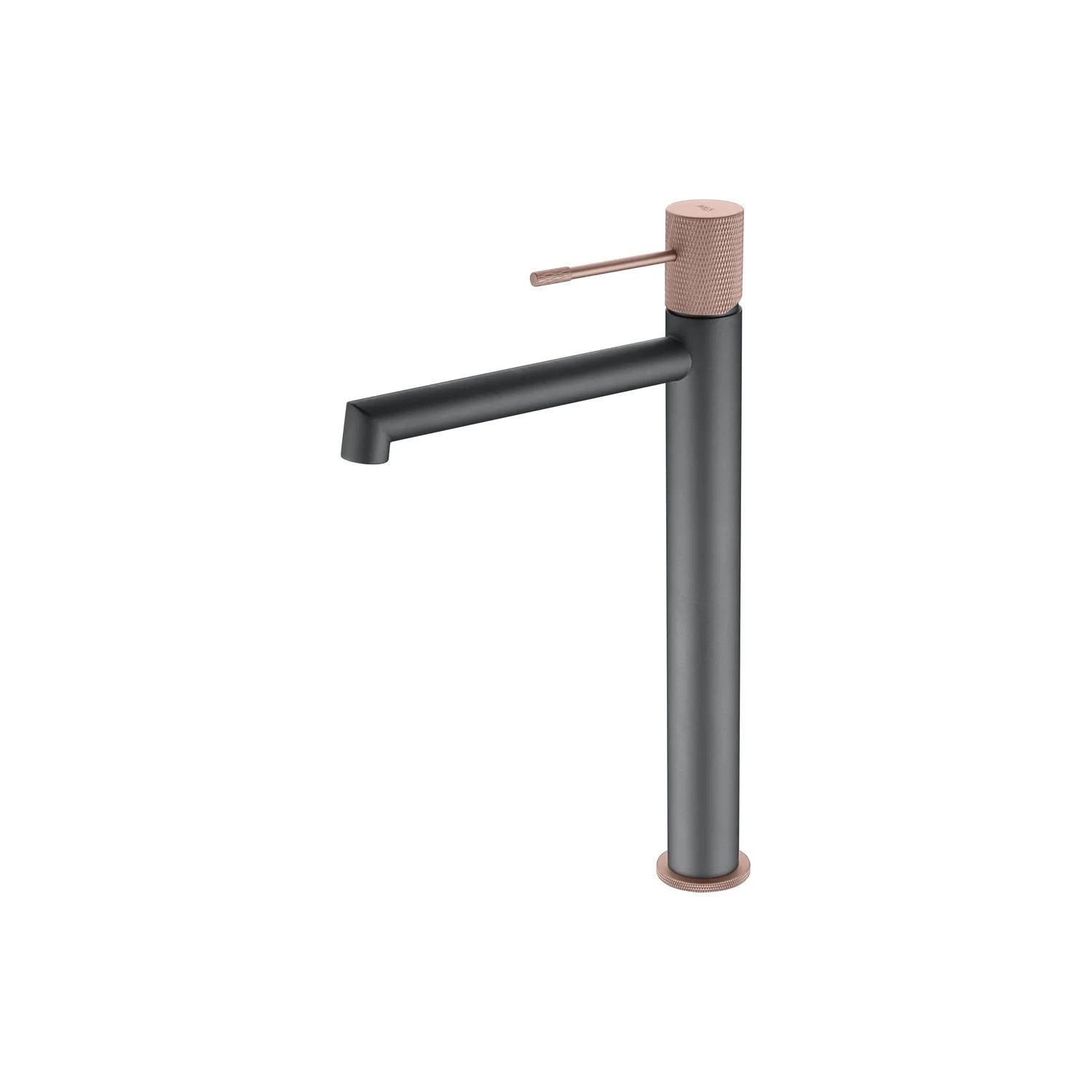 Mitigeur de Lavabo Bec Haut - Line Gris Mat / Champagne
