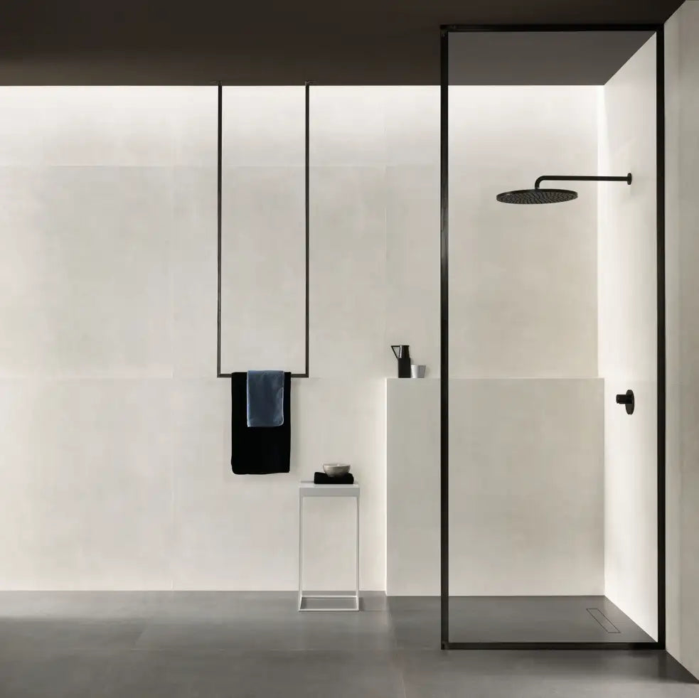 Carrelage Effet Béton Lisse - Icone Bleu Blanc