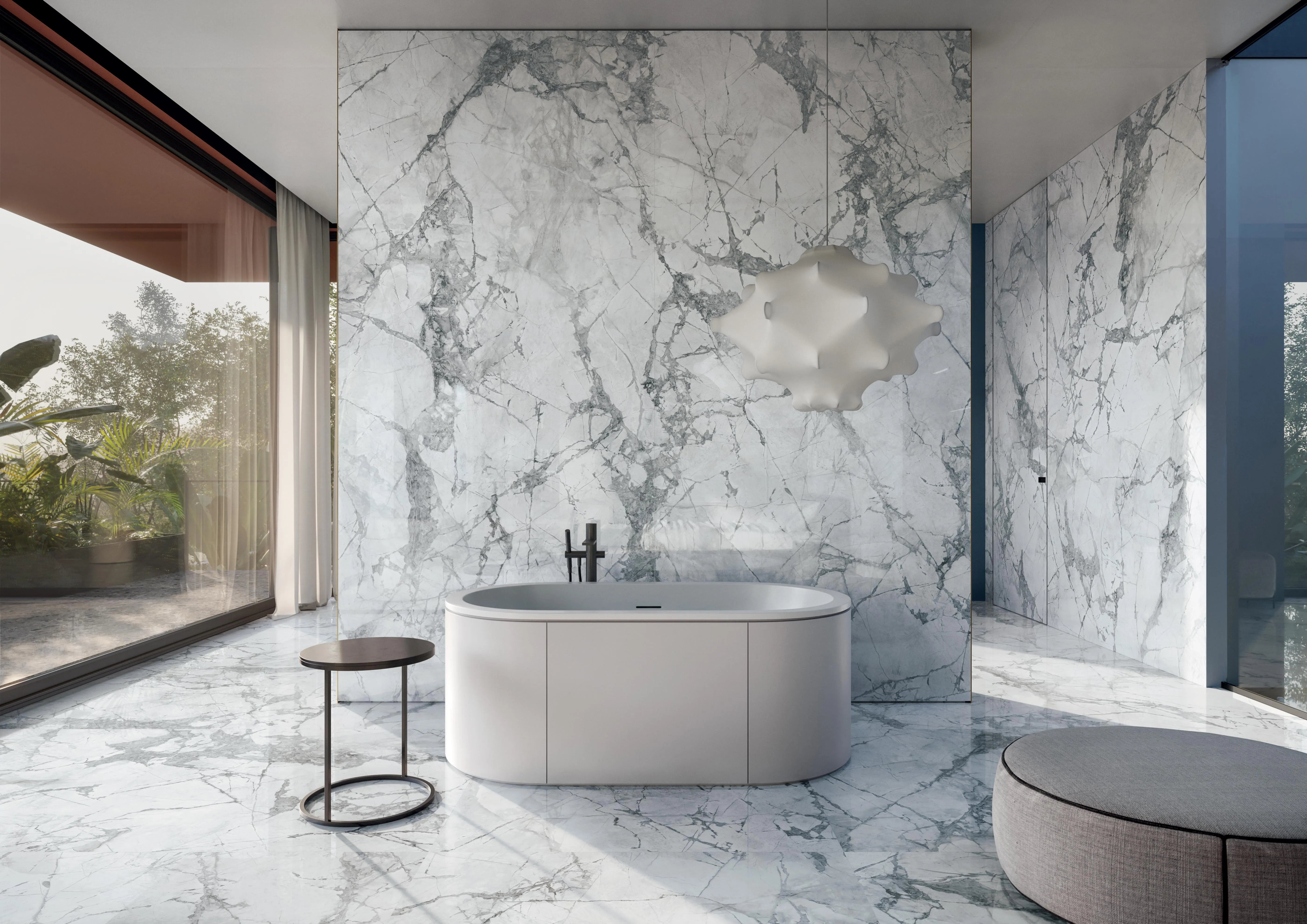 Carrelage effet marbre blanc - Charm Expérience Invisible Grey