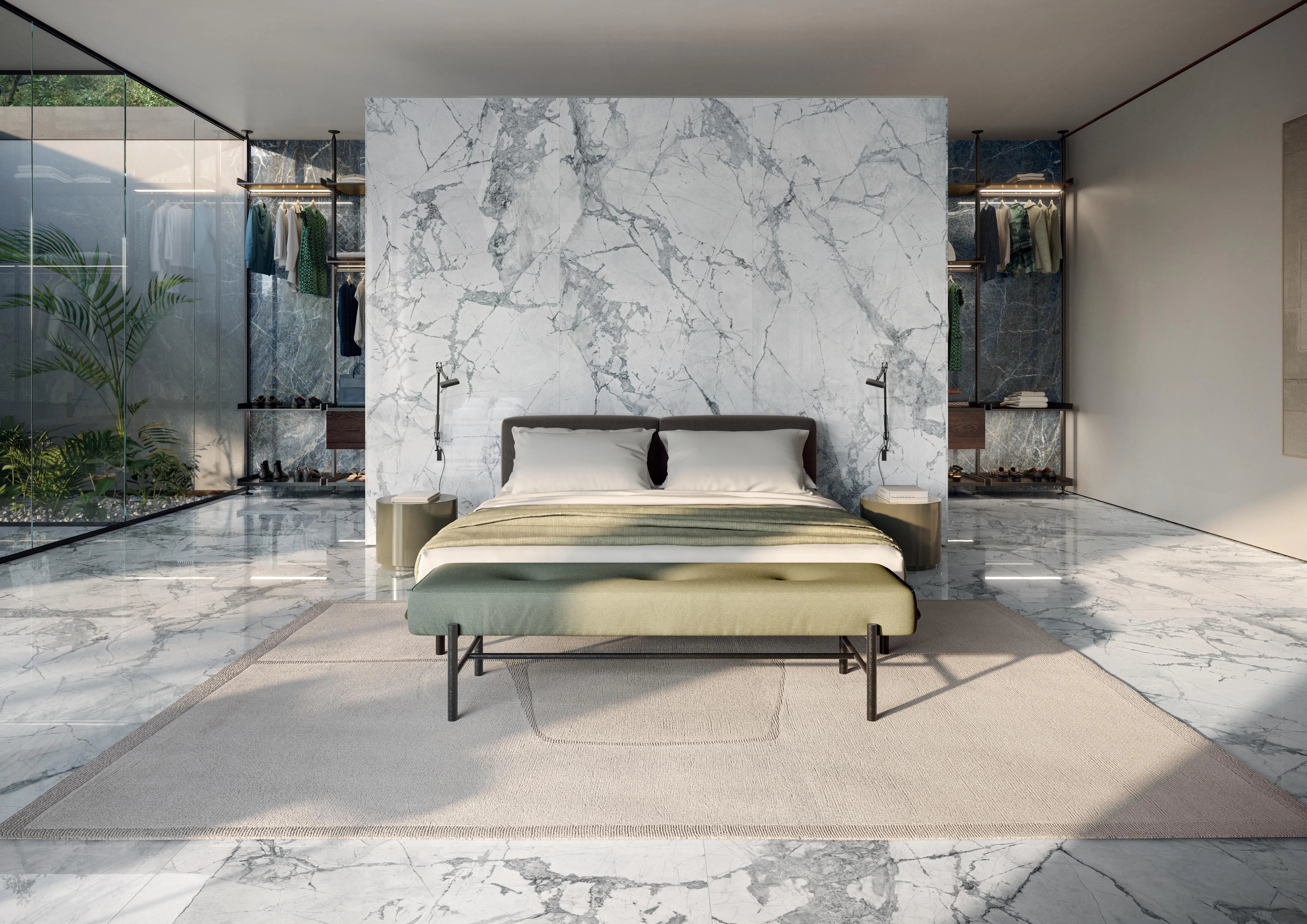 Carrelage effet marbre blanc - Charm Expérience Invisible Grey