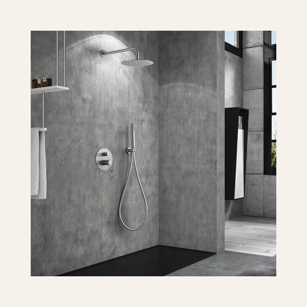 Ensemble de douche encastrable monocommande - Line Nickel Brossé