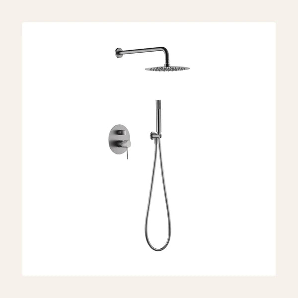 Ensemble de douche encastrable monocommande - Line Nickel Brossé