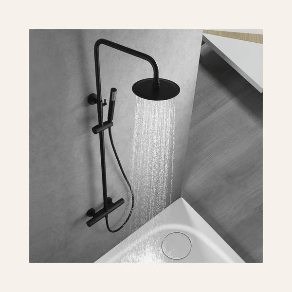 Ensemble de douche Thermostatique - Line Noir mat