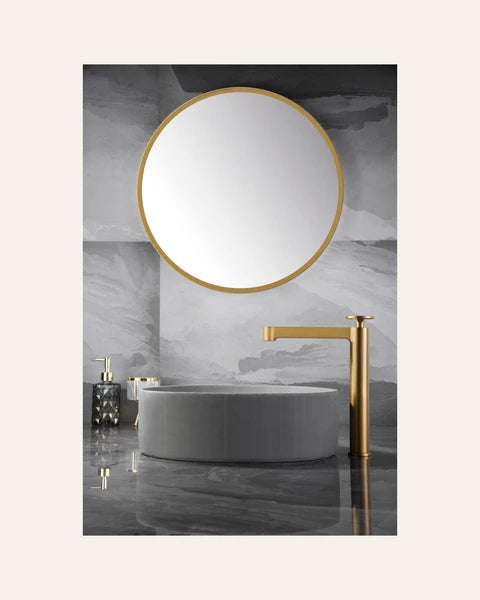 Mitigeur de Lavabo Bec Haut - Olimpo Or Brossé