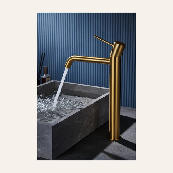 Mitigeur de Lavabo Bec Haut - Monza Or Brossé