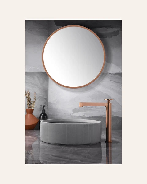 Mitigeur de Lavabo Bec Haut - Olimpo Or Rose Brossé