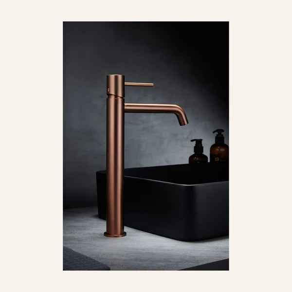 Mitigeur de Lavabo Bec Haut - Monza Or Rose Brossé