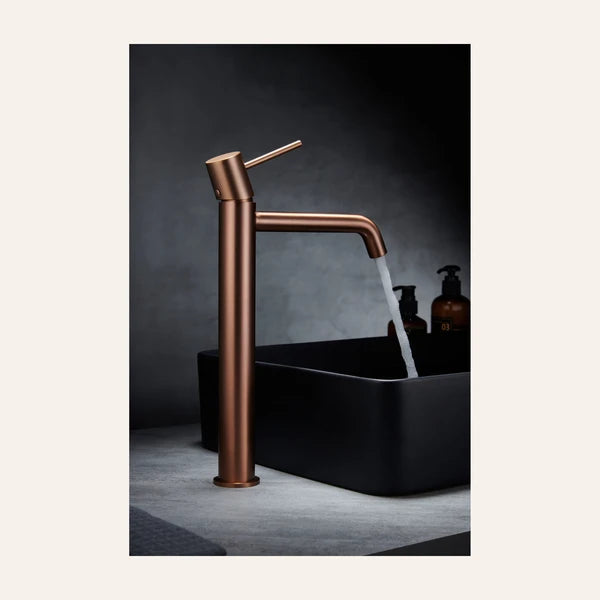 Mitigeur de Lavabo Bec Haut - Monza Or Rose Brossé