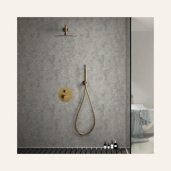 Ensemble de douche encastrable monocommande - Line Or Brossé