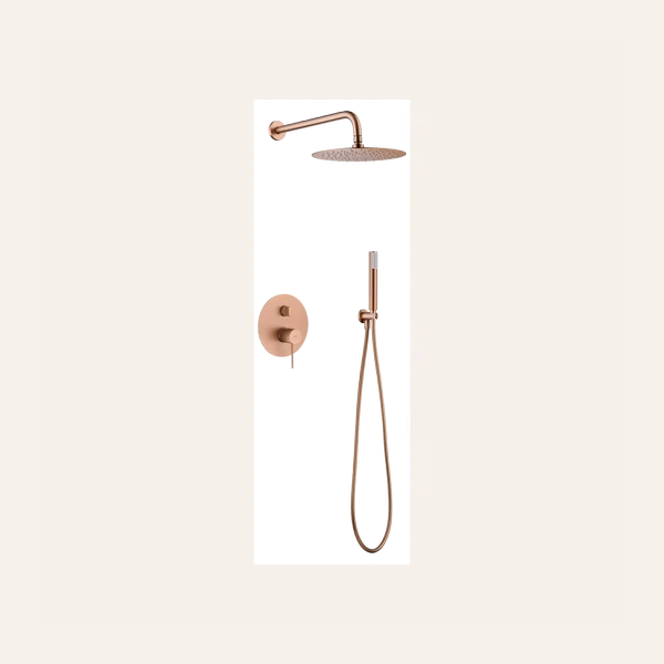 Ensemble de douche encastrable Thermostatique - Line Or Rose Brossé