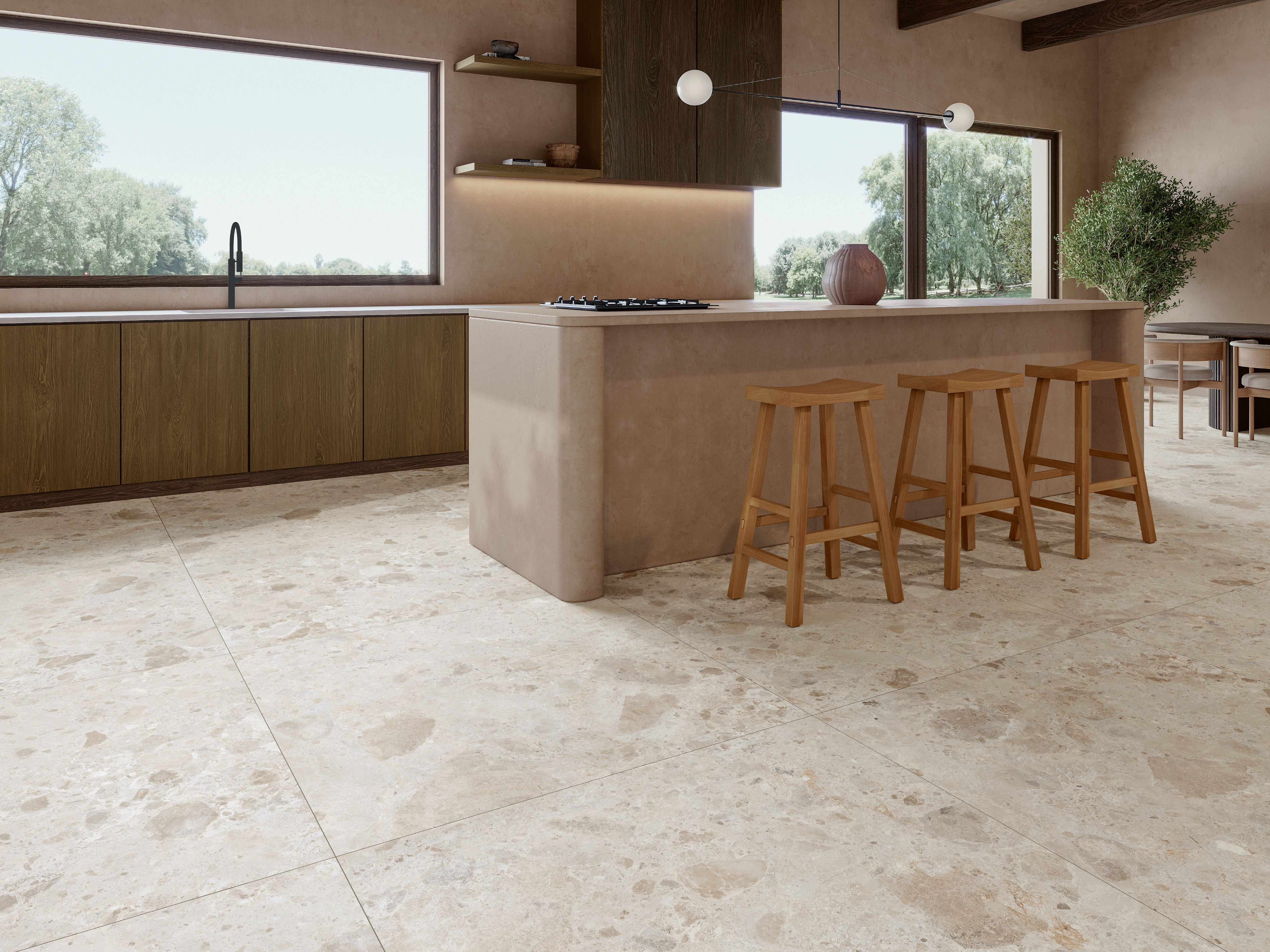 Carrelage effet pierre et terrazzo - Atlanta Grey