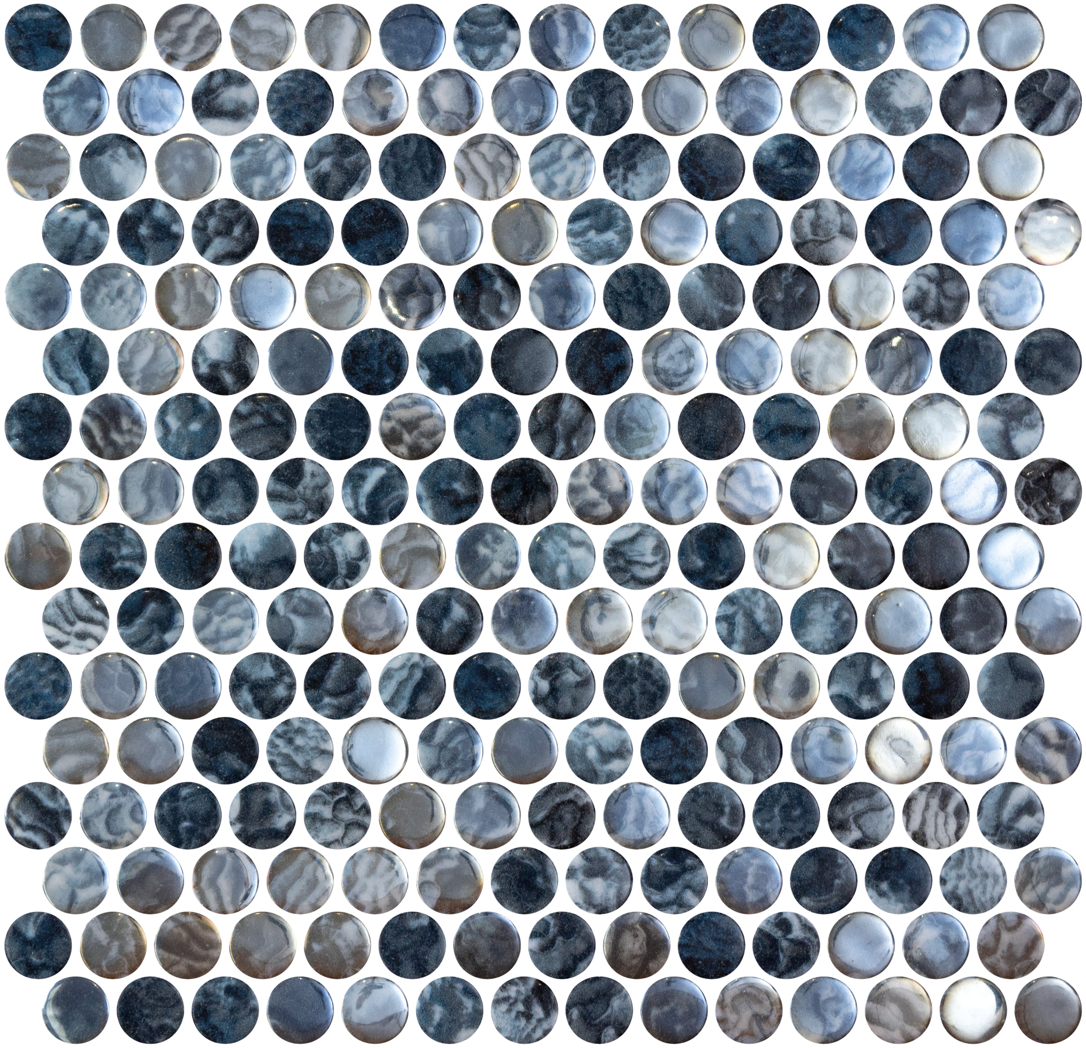 Mosaïque Ronde Penny Vanguard Iridis Arrecife iridis grey
