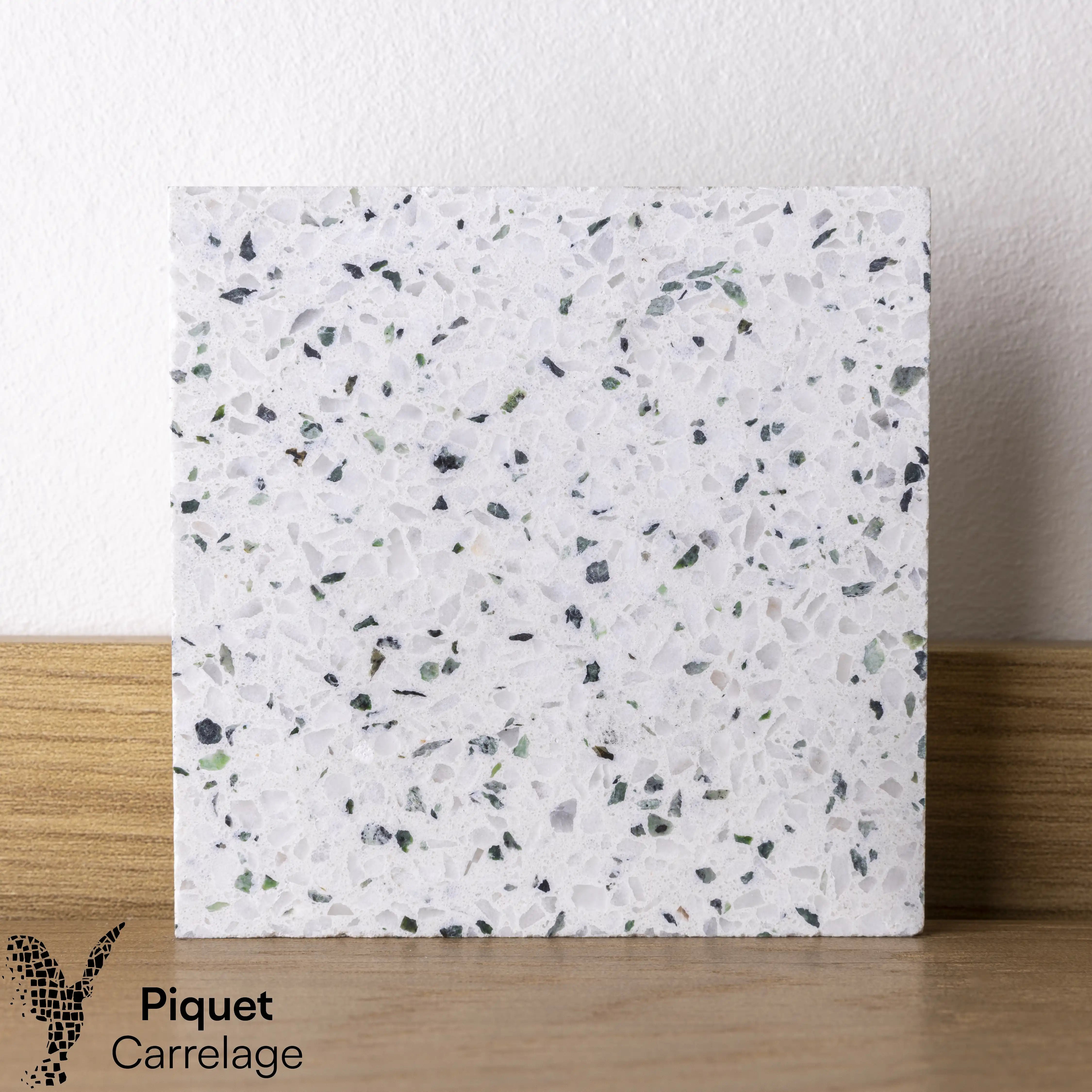 Terrazzo authentique blanc cristal 119