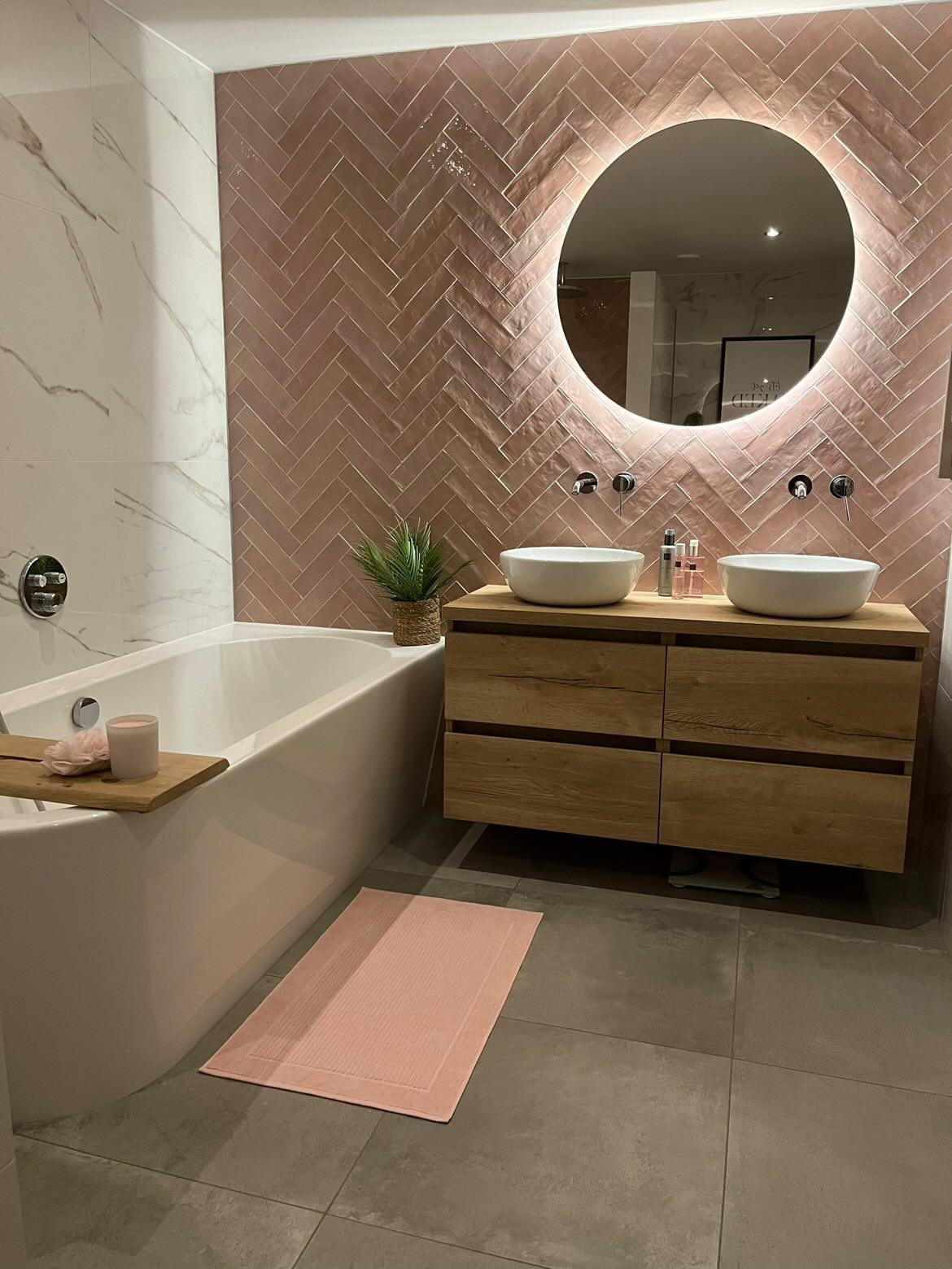 Carrelage effet zellige - Atelier Vieux rose