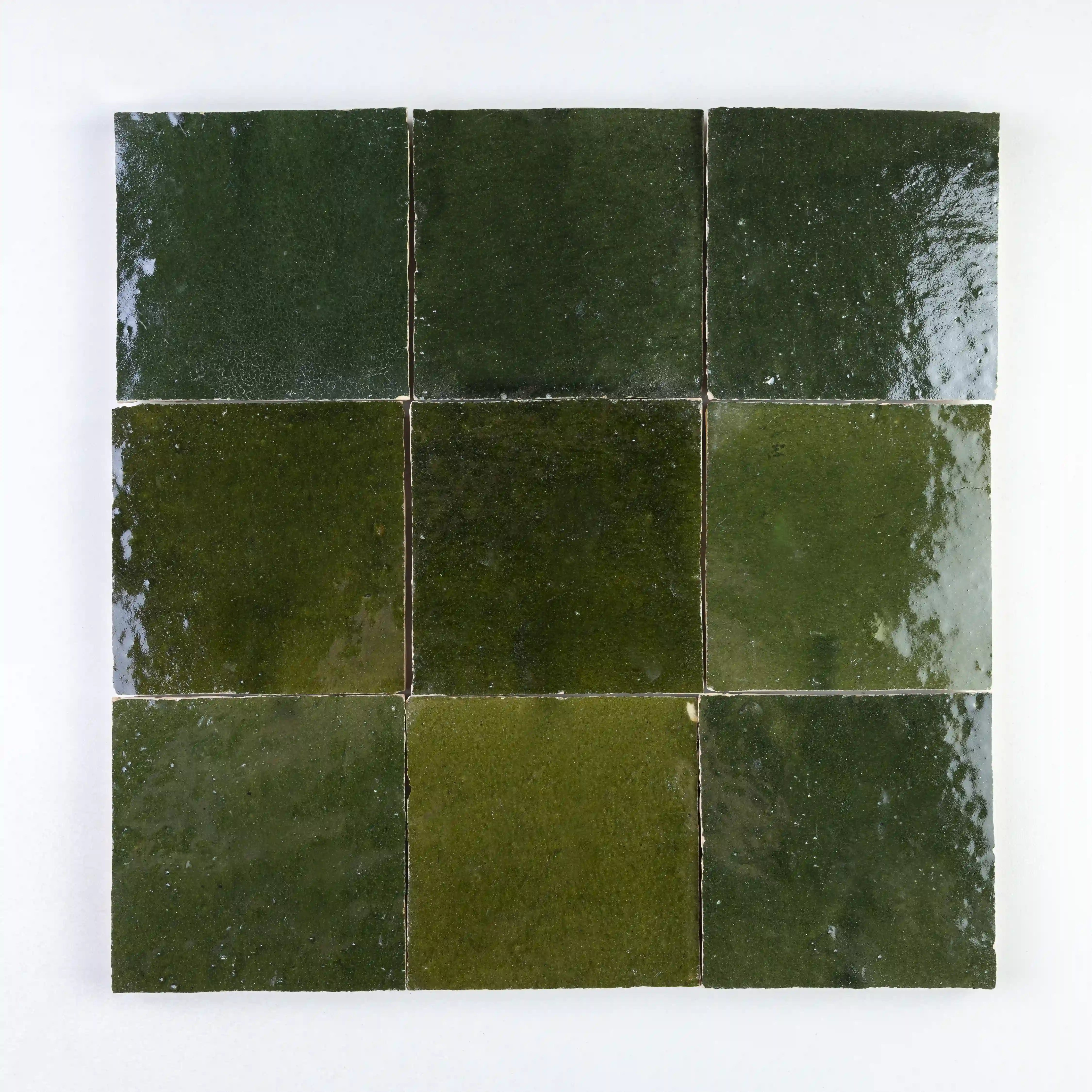Zellige authentique - Vert Mousse