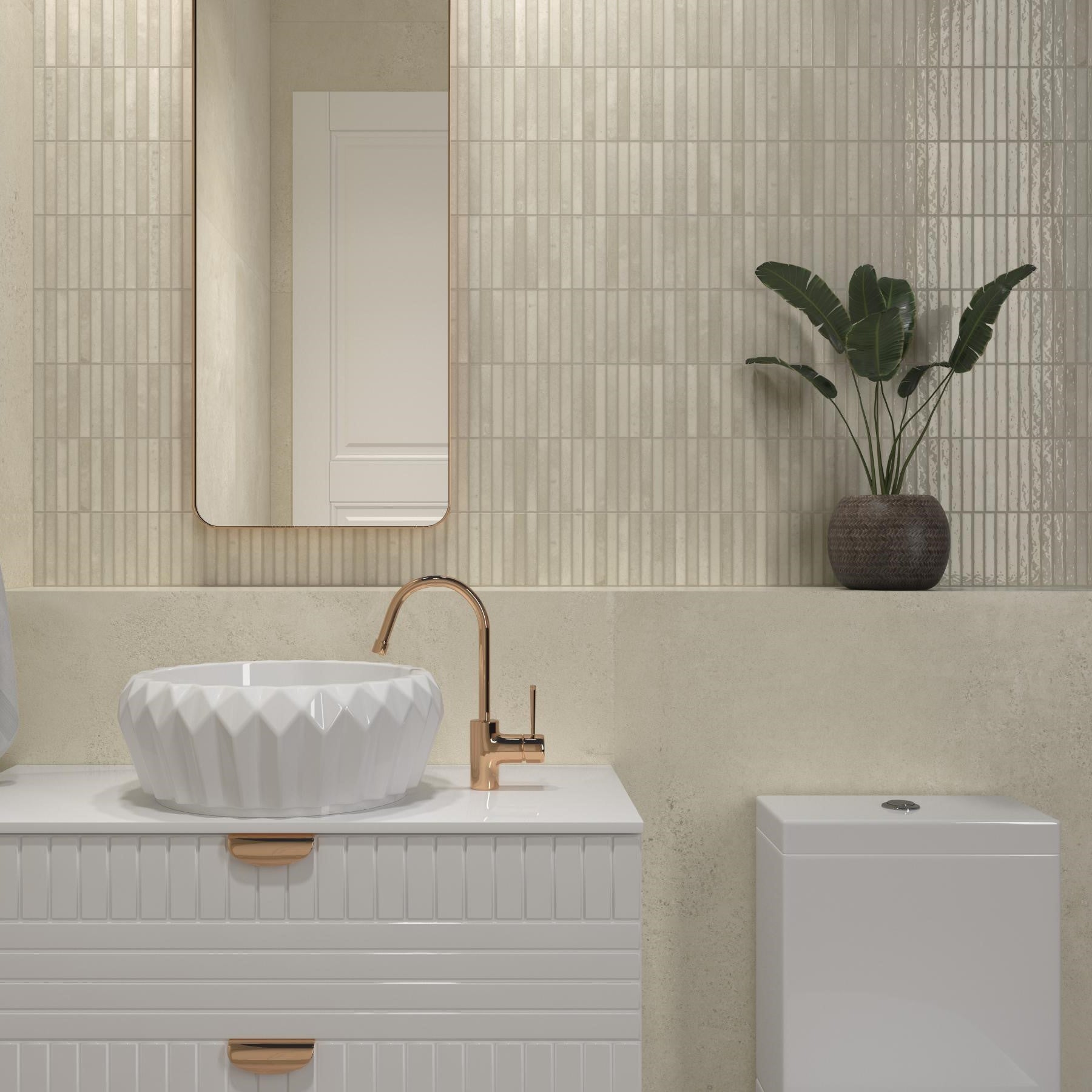 Faïence Décorative Kit-Kat en Relief Ivory Glossy