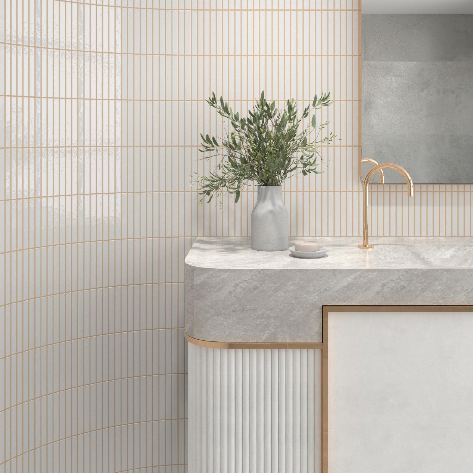 Faïence Décorative Kit-Kat en Relief White Mat