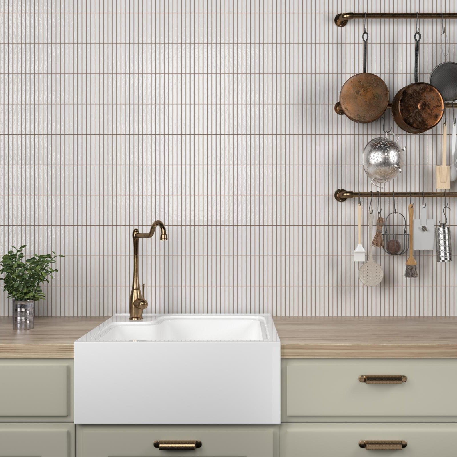 Faïence Décorative Kit-Kat en Relief White Mat