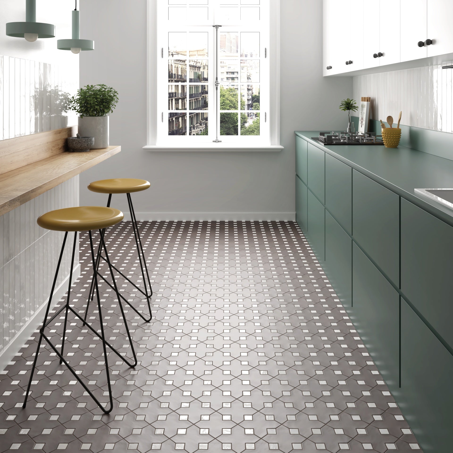 Carrelage Décoratif Oriental - Kasbah Cabochon White - Boîte de 100 pièces