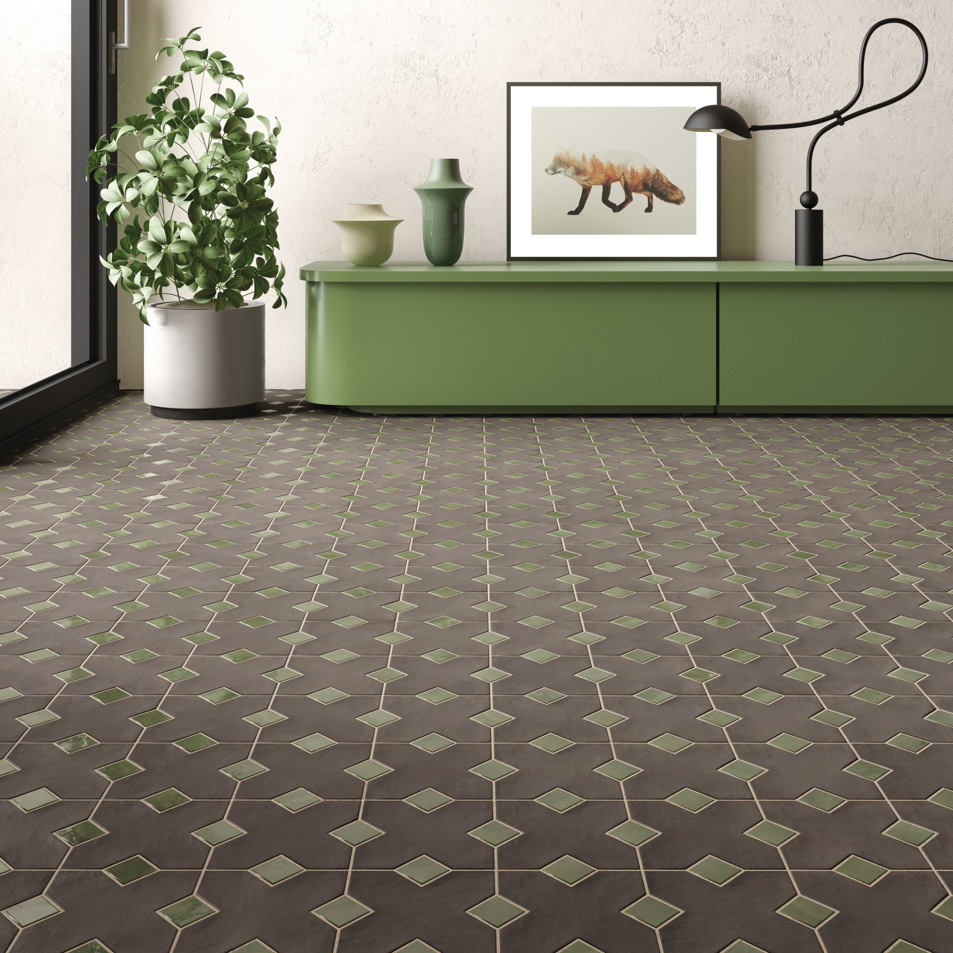 Carrelage Décoratif Oriental - Kasbah Cabochon Verd - Boîte de 100 pièces