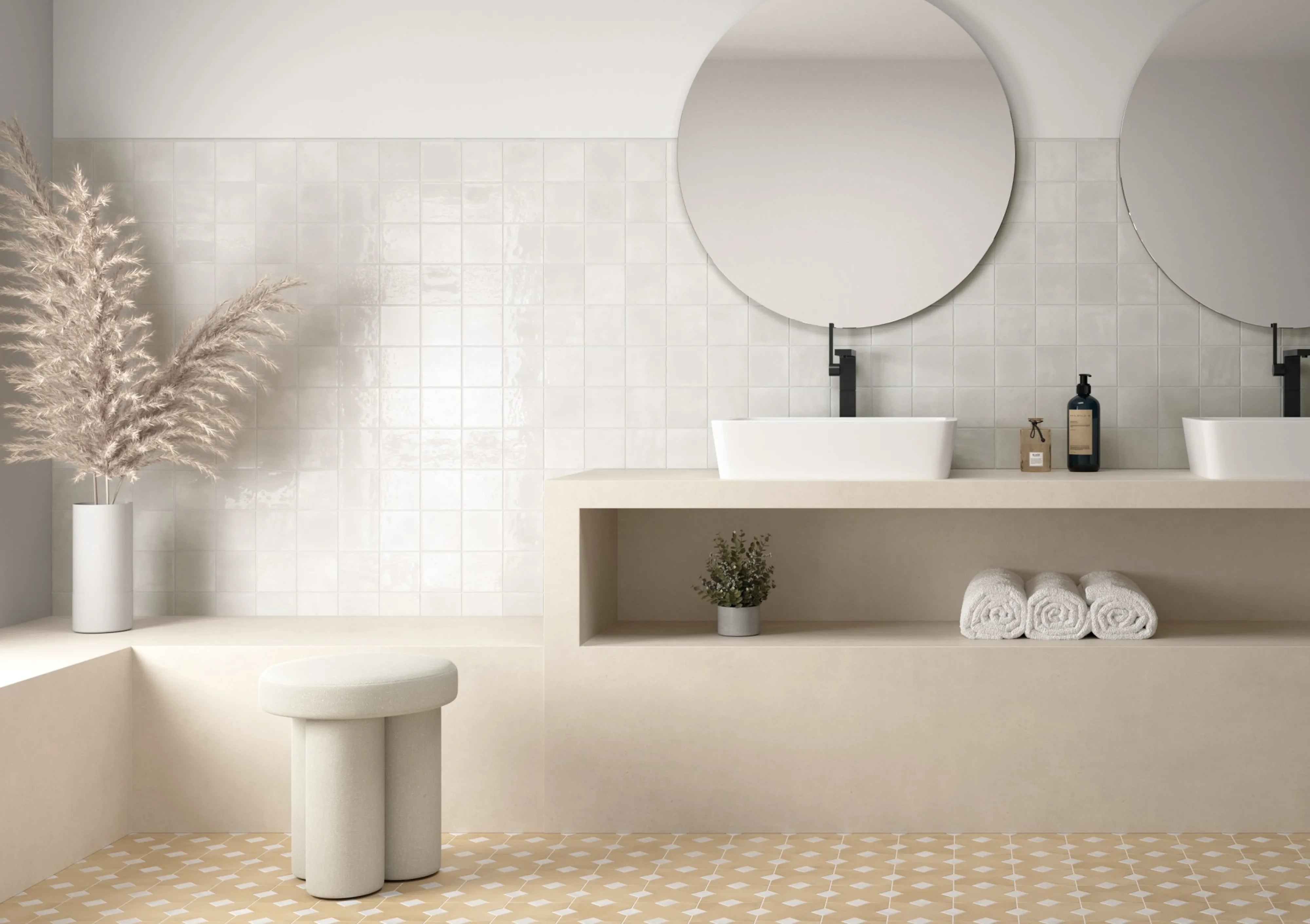 Faïence effet zellige - Menorca White 10 x 10