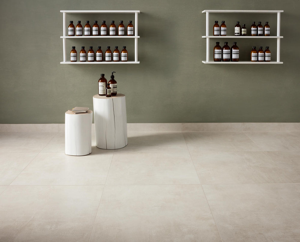 Carrelage effet béton ciré - Concrete White