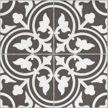 Carrelage Effet Carreaux de Ciment - La Madeleine  Flavie noir