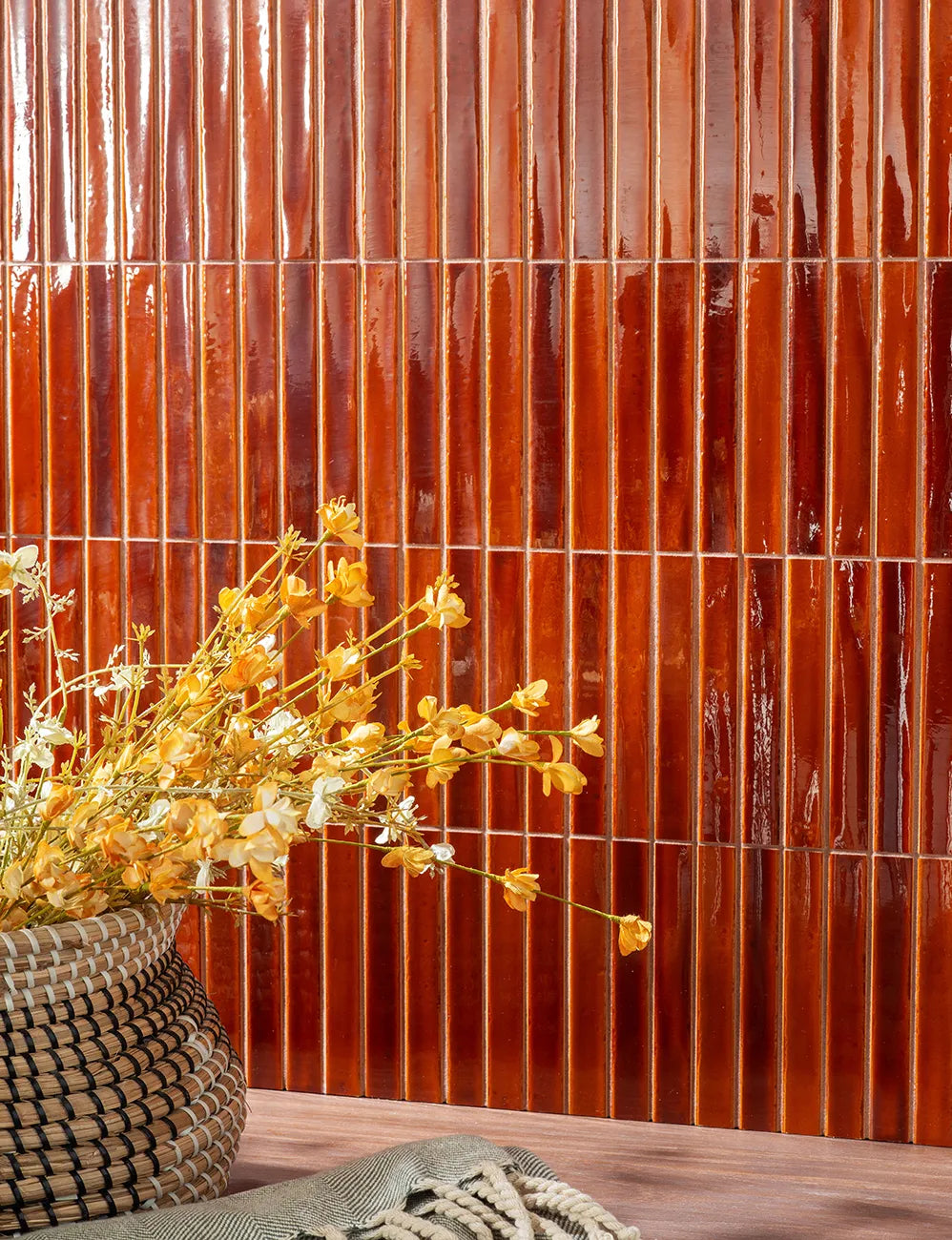 Faïence décorative - Short Stick Crackle Honey
