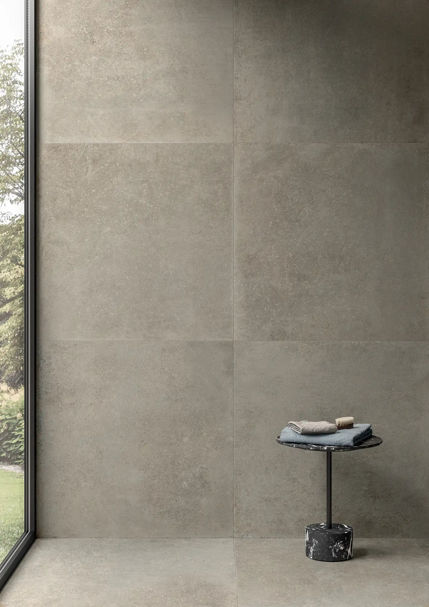 Carrelage Effet Béton Lisse - Icone Bleu Amande