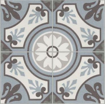 Carrelage Effet Carreaux de Ciment - La Madeleine Lilou bleu