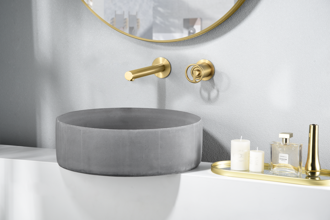 Mitigeur Encastrable de Lavabo - Olimpo Or Brossé