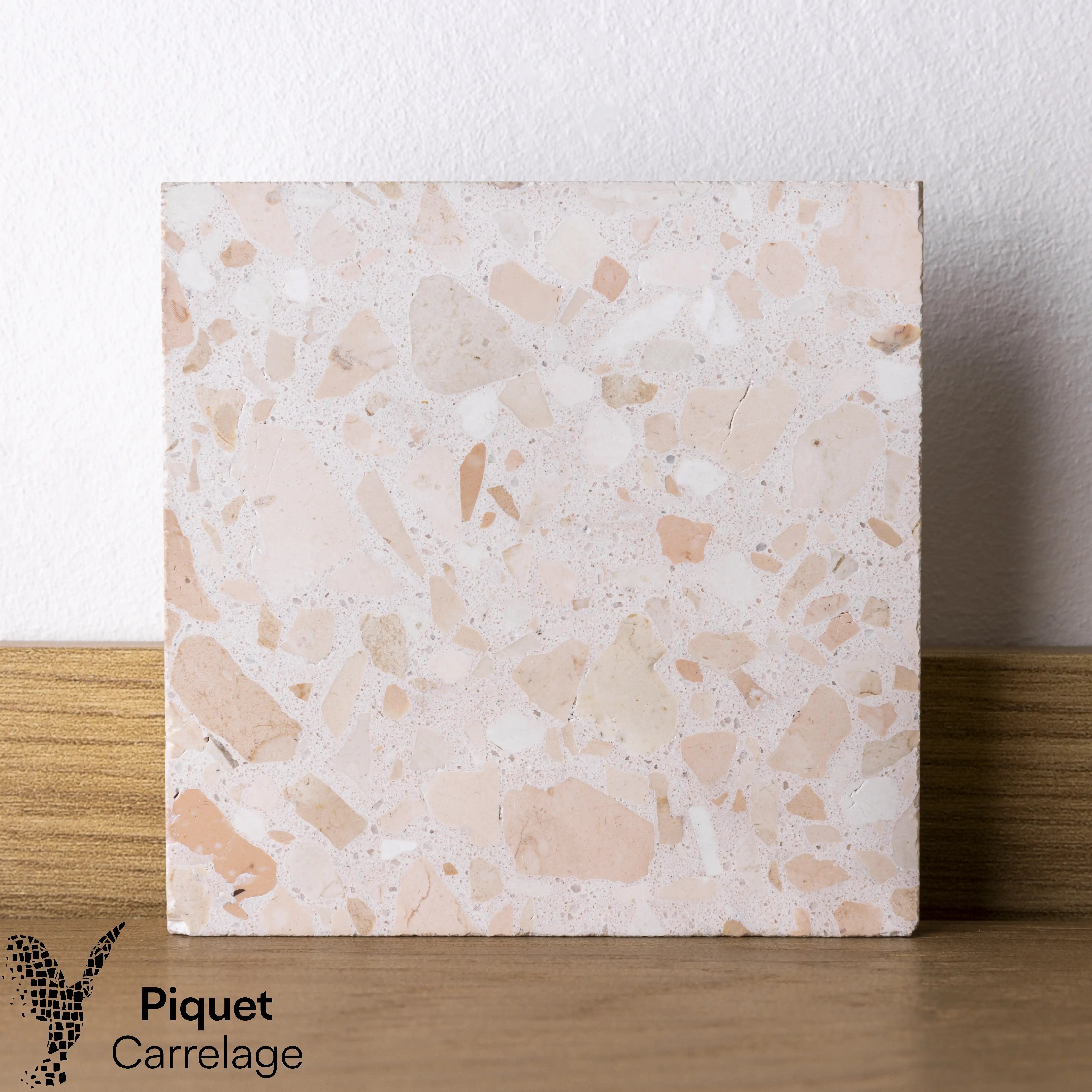 Terrazzo authentique rose neige 205