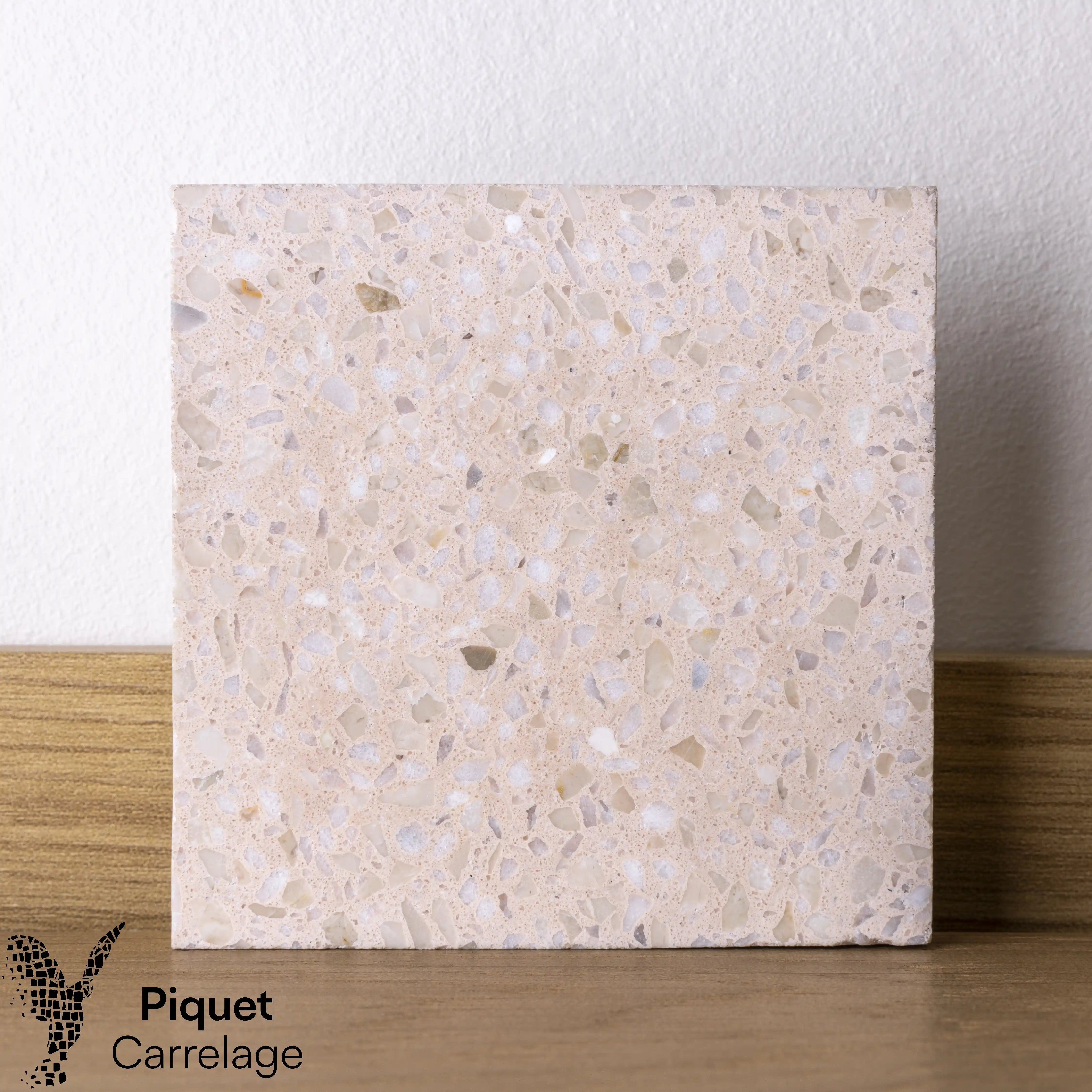 Terrazzo authentique ivoire rosé adouci - 106