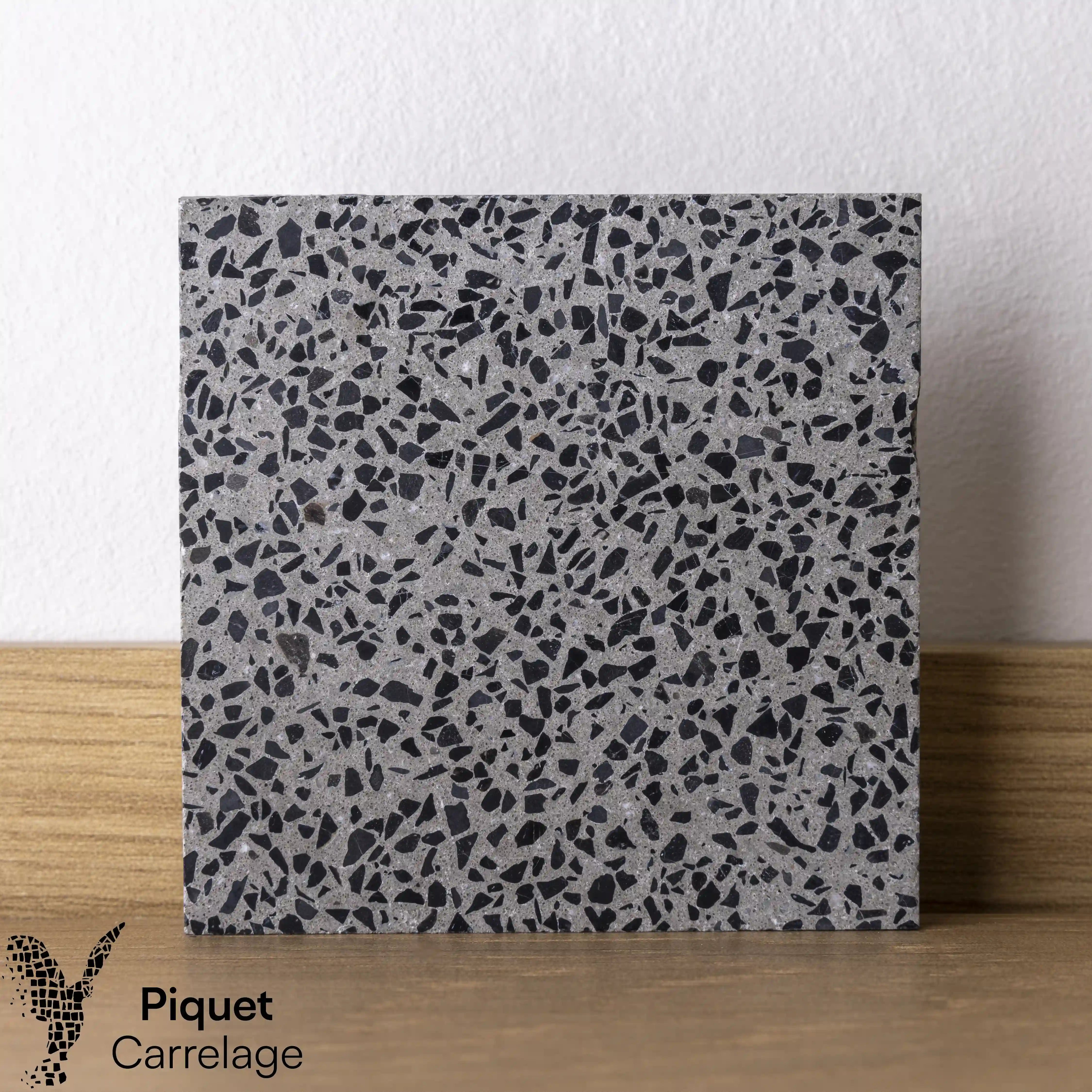 Terrazzo authentique anthracite adouci - 86