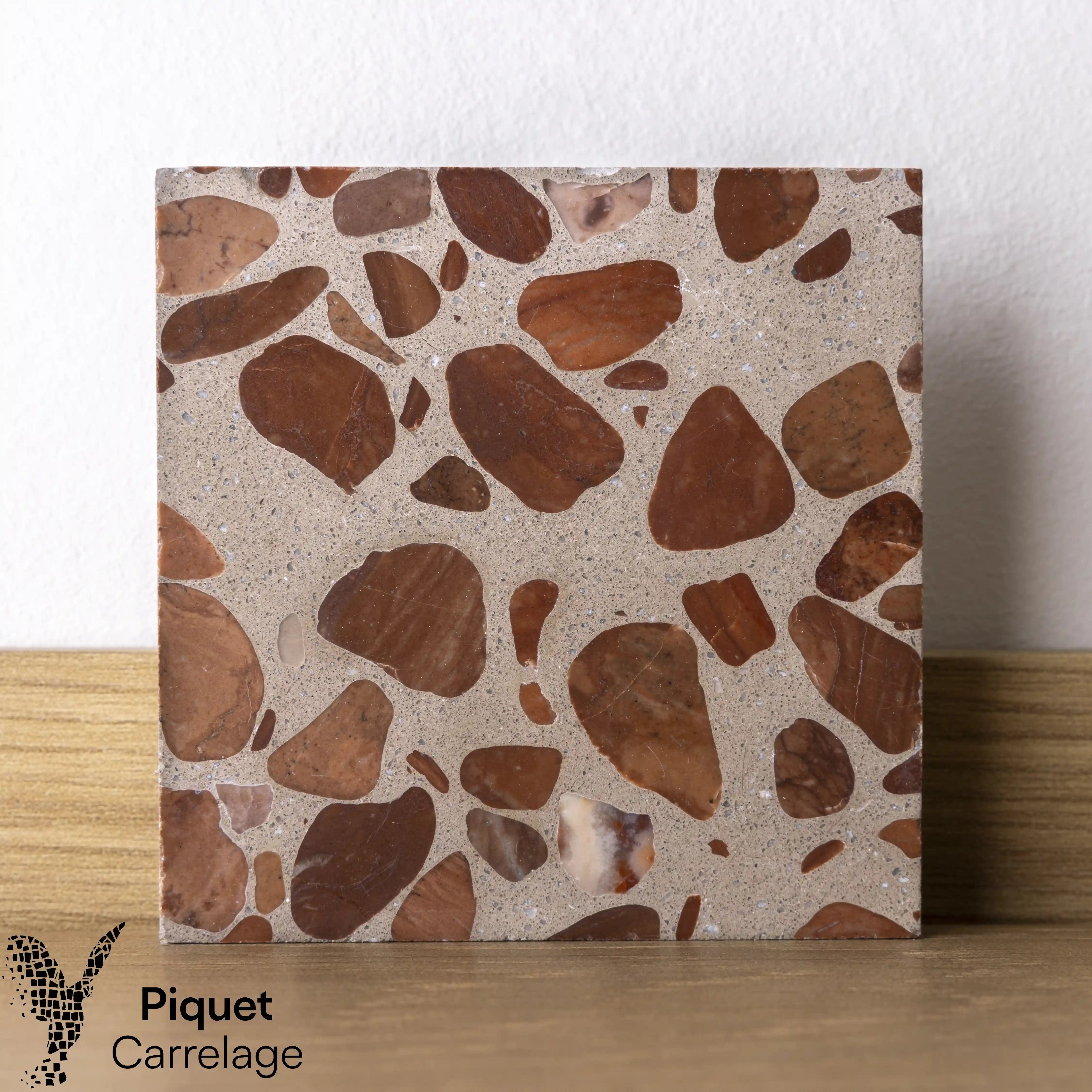 Terrazzo authentique galets de lave