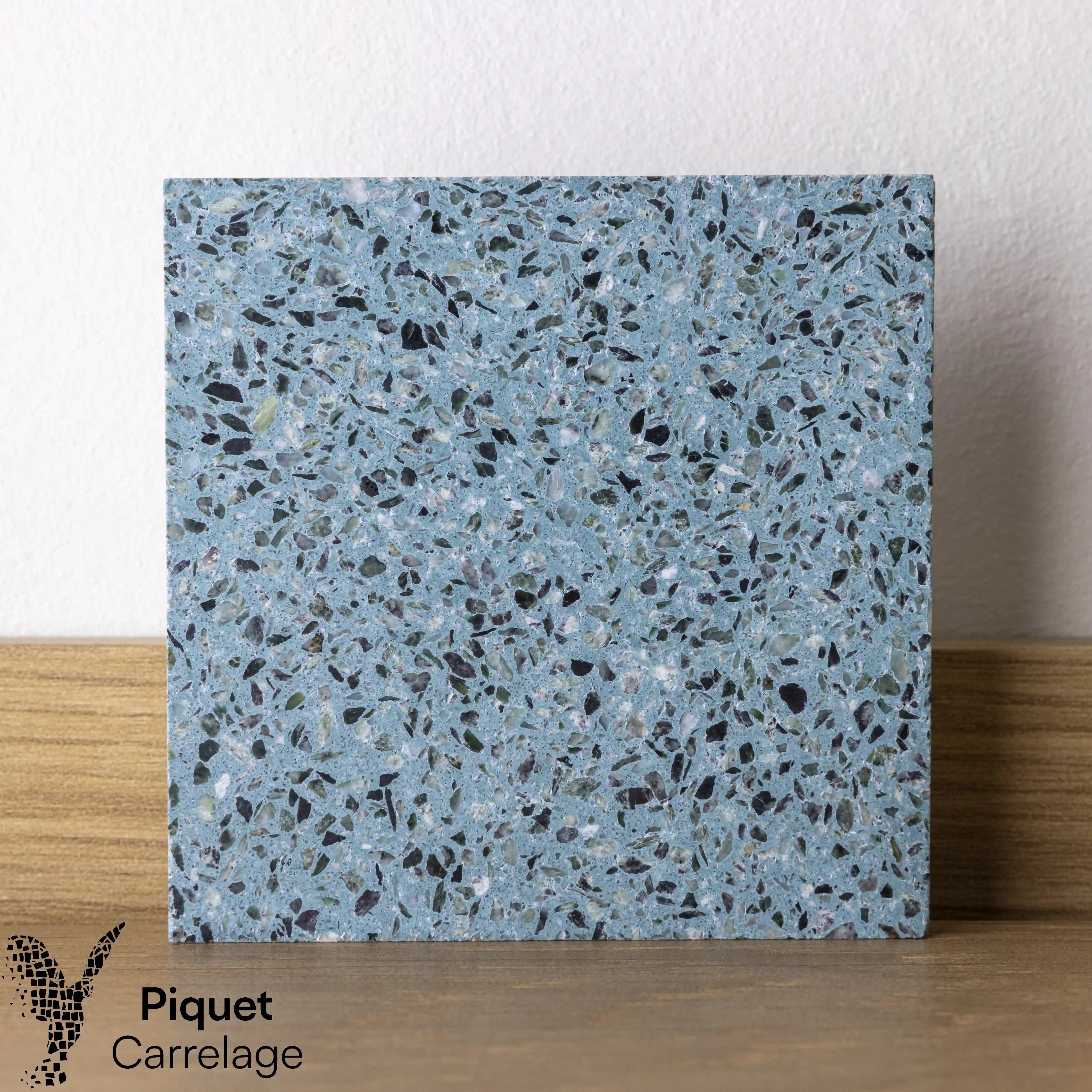 Terrazzo authentique bleu océan adouci - 116
